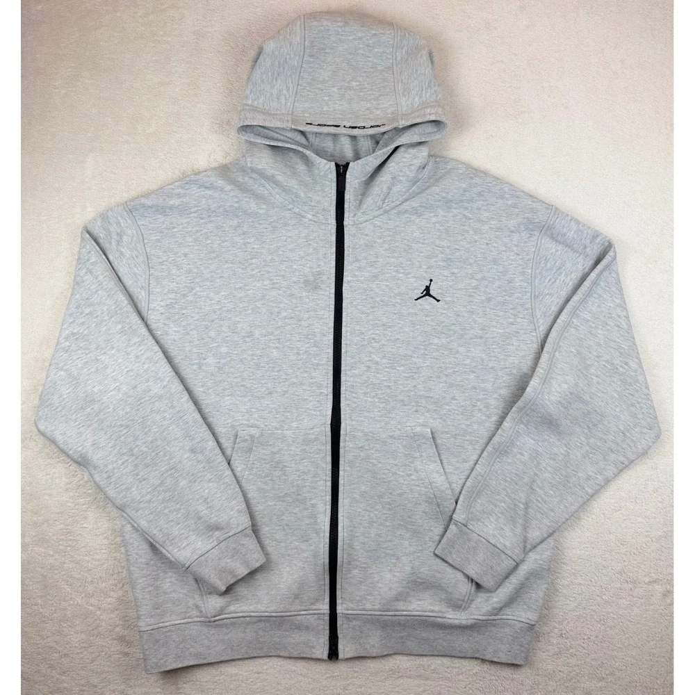 Jordan Sport Hoop Fleece Dri-Fit‎ Full-Zip Hoodie FV8602-050 Grey Sz Large